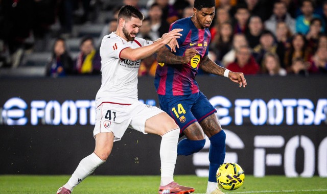 西甲-拉菲尼亚双响佩德里助攻 巴萨2-0奥萨苏纳先赛7分领跑